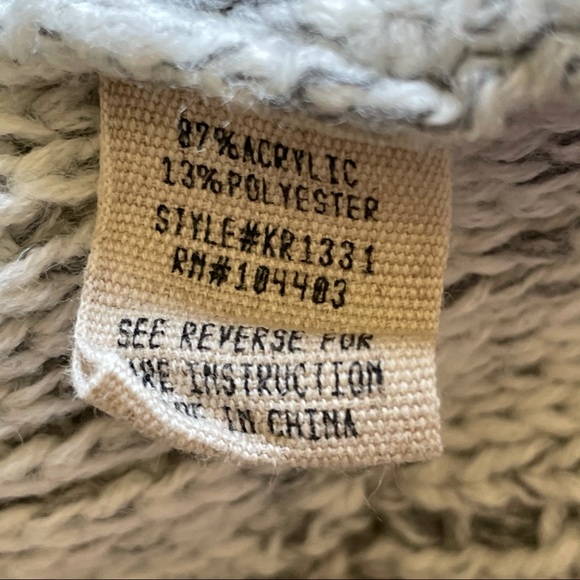 Moon River Colorblock Gray and White Fringe Sweater Size Small - Picture 11 of 14